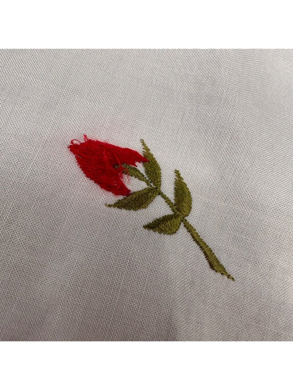 Vintage Rose Scallop Curtain Panels Japan Floral Embroidery Red Pink Melon READ - Picture 5 of 15